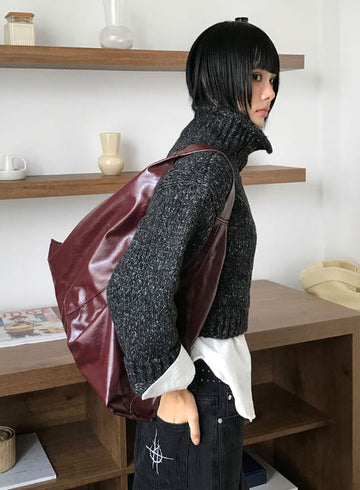 GLAM HOBO LEATHER BAG